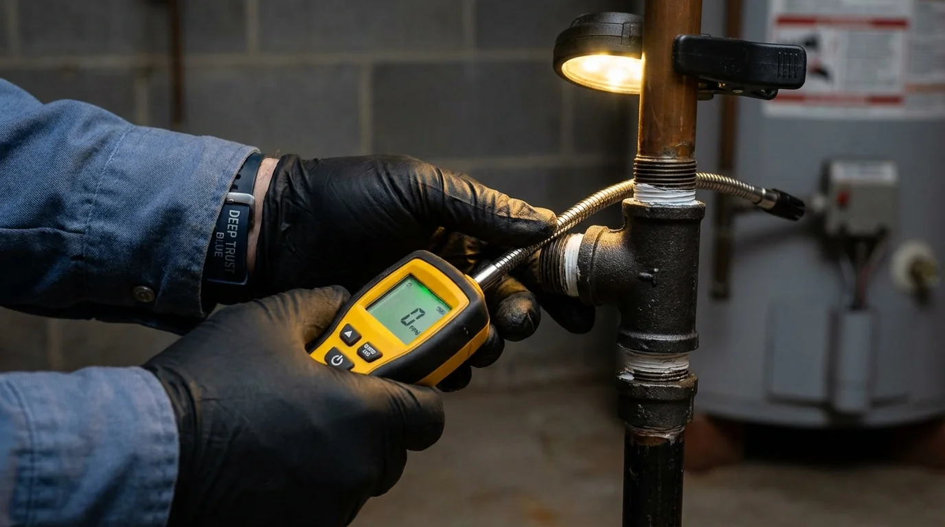 Gas leak detection with electronic sniffer by Johns Plumbing LLC in Crownsville