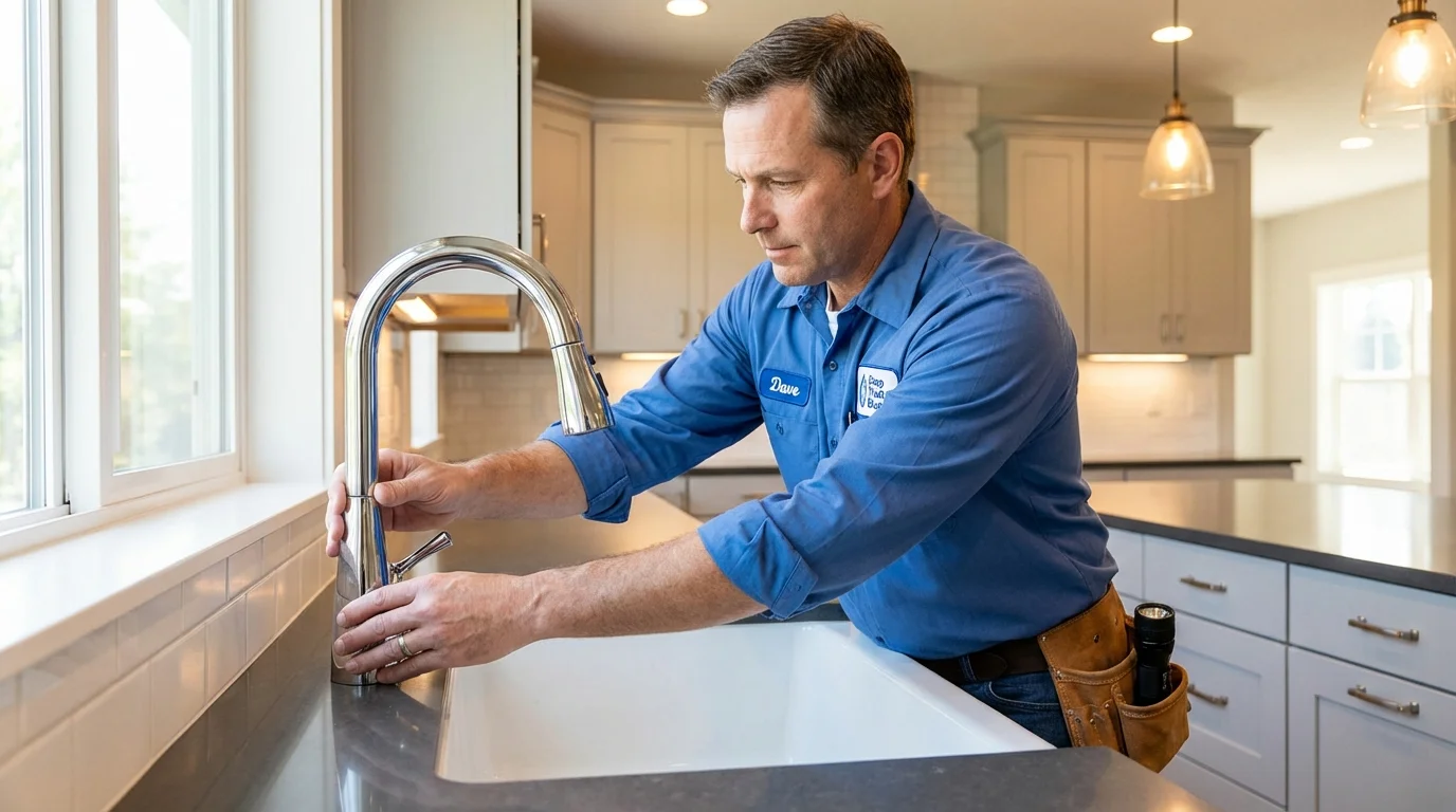 Kitchen faucet installation by Johns Plumbing LLC in Crownsville